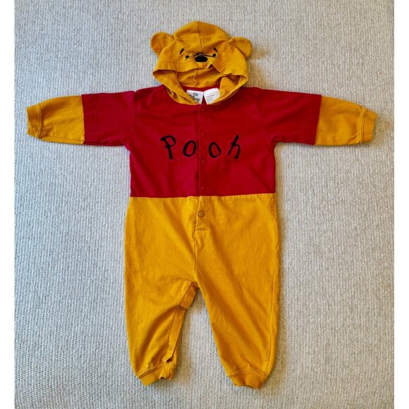 Vintage The Disney Store Winnie the Pooh Outfit Costume Baby 90s Y2K 6-12 Month - Picture 1 of 5